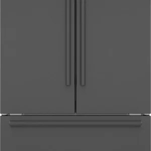 800 Series French Door Bottom Mount Refrigerator 36'' Black Stainless Steel