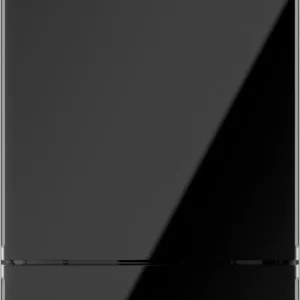 800 Series Free-standing fridge-freezer with freezer at bottom, glass door 24'' Black, Total No Frost