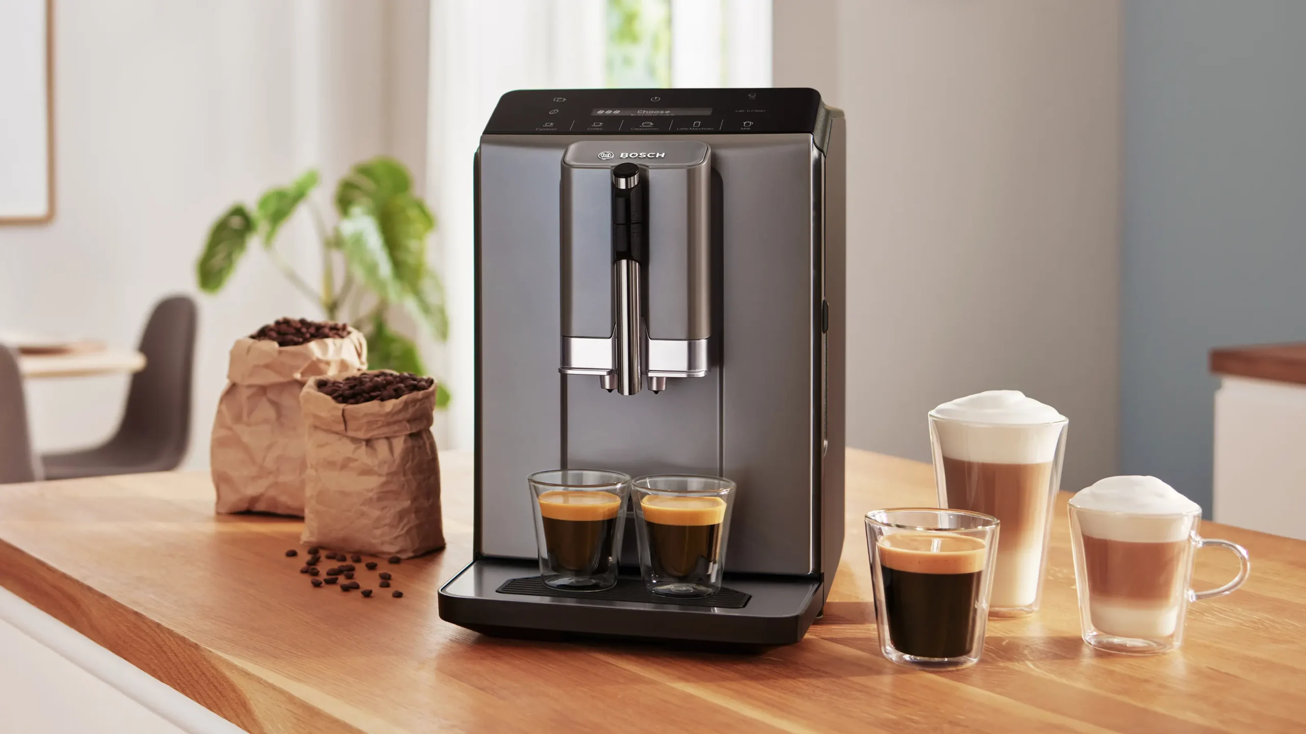 300 Series Fully Automatic Espresso Machine VeroCafe Dark Silver, Removable Water Tank - Image 5