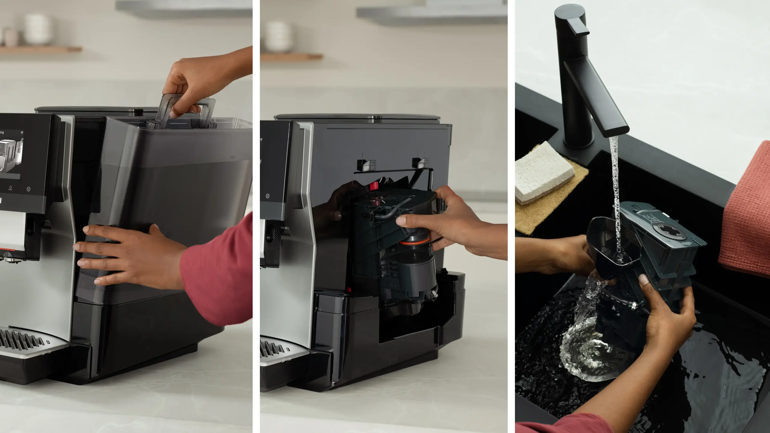 800 Series Fully Automatic Espresso Machine VeroCafe Piano Black, Removable Water Tank - Image 6
