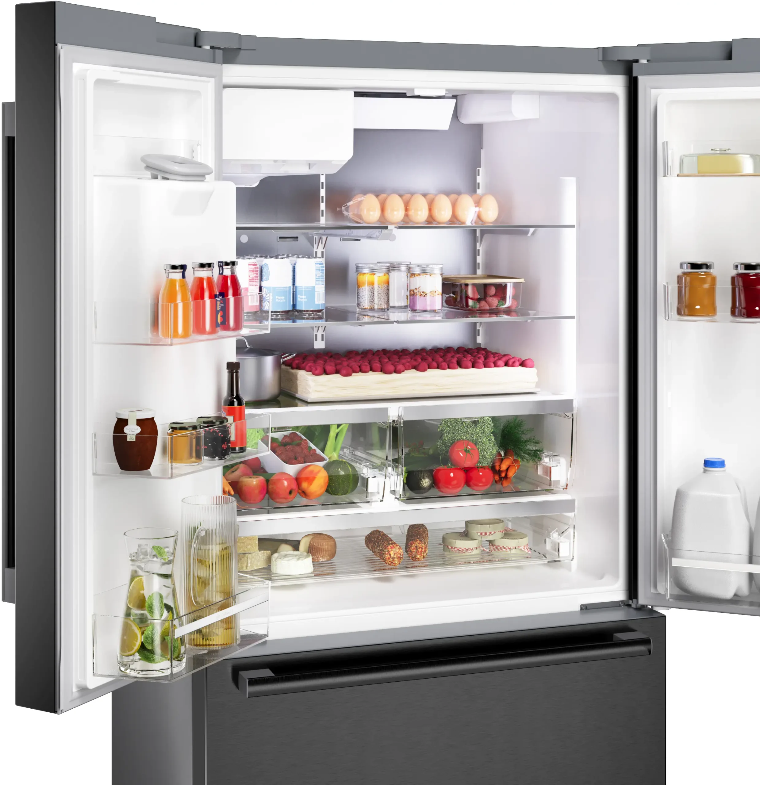 500 Series French Door Bottom Mount Refrigerator 36'' Black Stainless Steel - Image 8