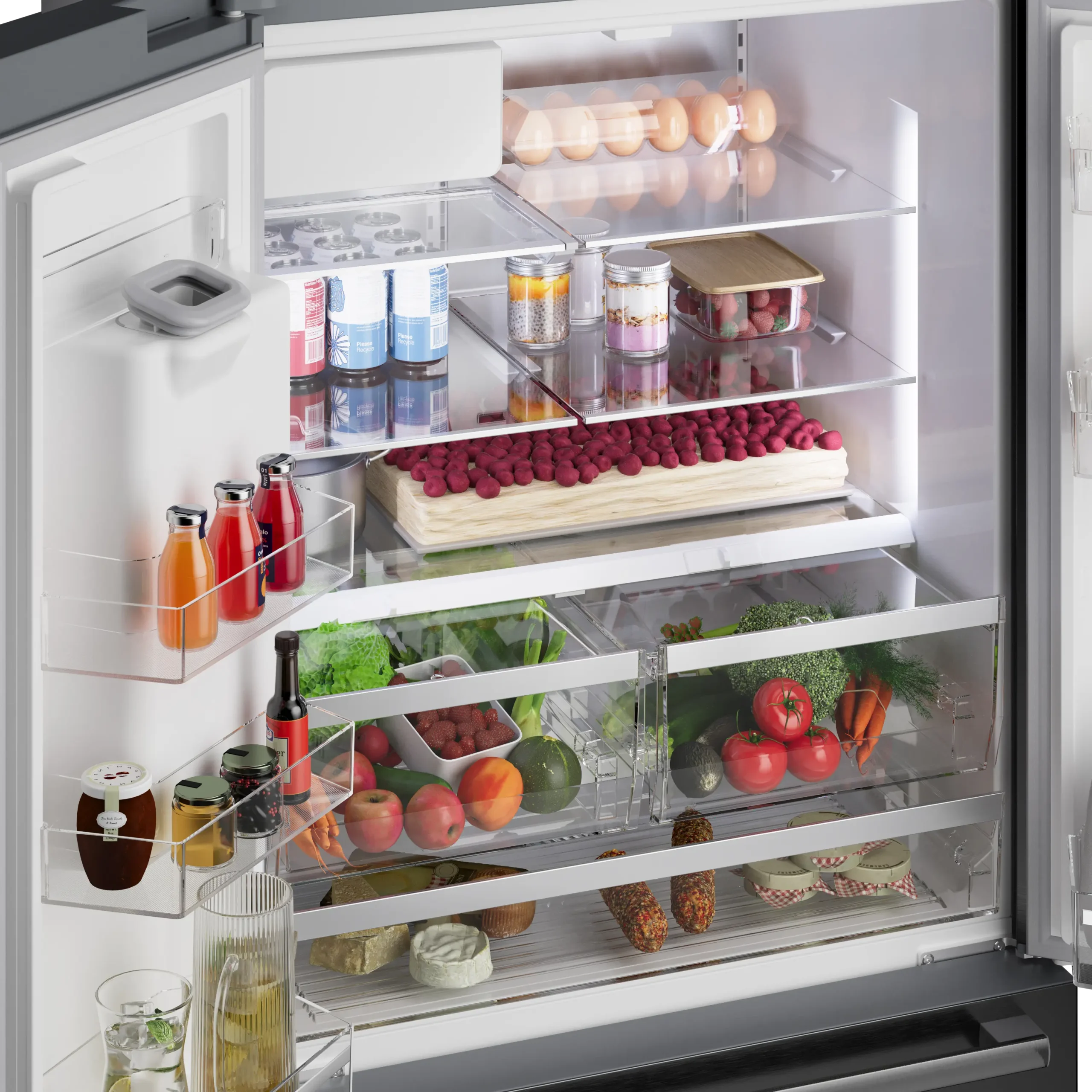 500 Series French Door Bottom Mount Refrigerator 36'' Black Stainless Steel - Image 7