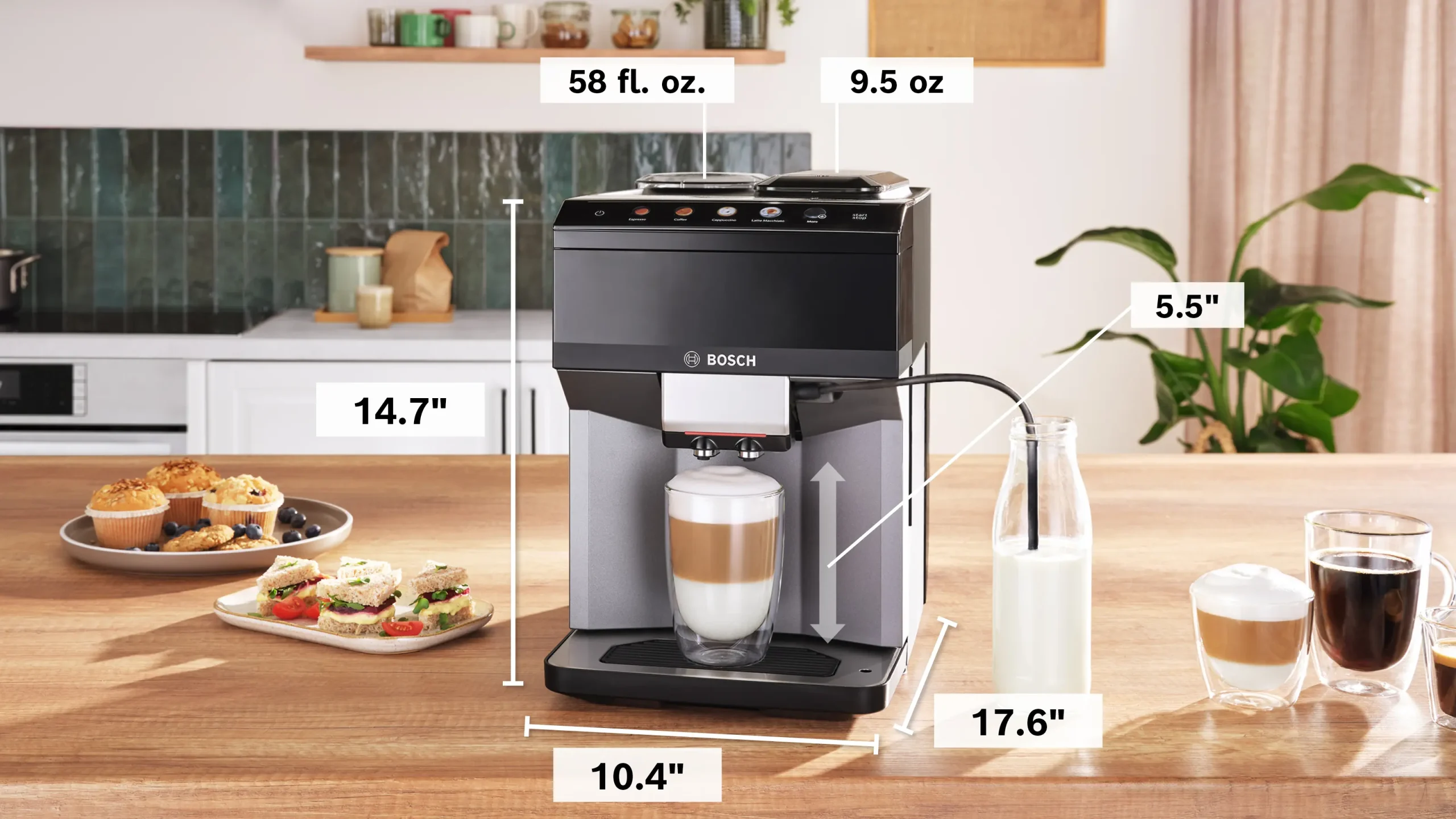 500 Series Fully Automatic Espresso Machine 500 Series VeroCafe Dark Silver, Removable Water Tank - Image 8